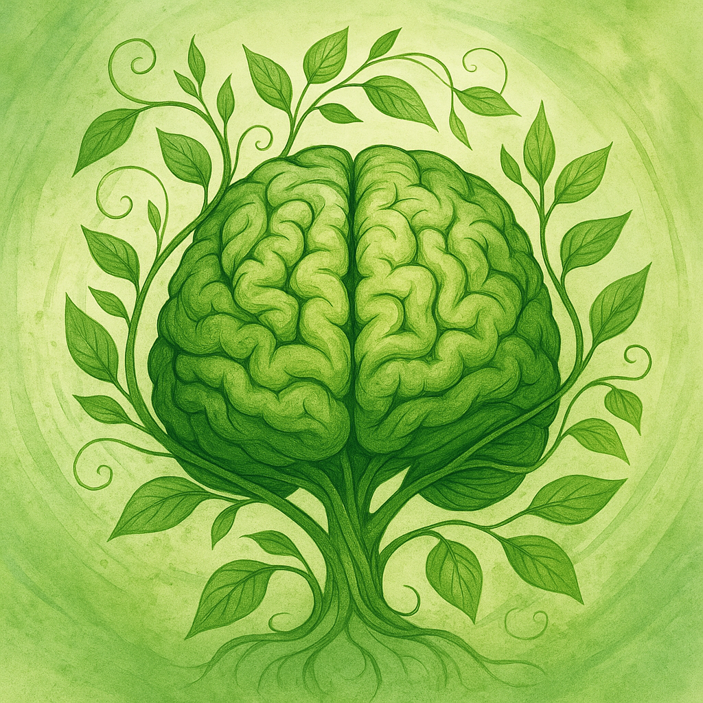 Cerebro entrelazado con naturaleza